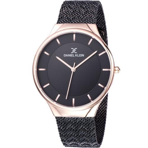 Relógio Analógico Daniel Klein Dk11909-6 Masculino Metal Preto e Rosa Ouro