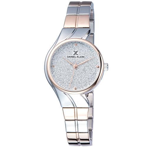 Relógio Analógico Daniel Klein Premium Dk11910-3 Feminino Pulseira de Aço Inoxidável Prata e Rosa Ouro