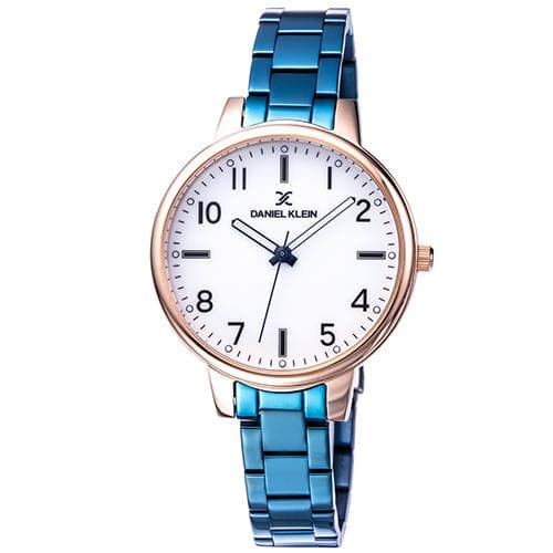 Relógio Analógico Daniel Klein Premium Dk11912-7 Feminino Pulseira de Aço Inoxidável Azul e Dourado