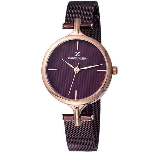 Relógio Analógico Daniel Klein Relojes Premium Dk11914-4 Feminino Pulseira de Aço Inoxidável Roxo e Rosa Ouro