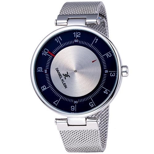 Relógio Analógico Daniel Klein Premium Dk11918-2 Masculino Pulseira de Aço Inoxidável Prata e Azul Escuro
