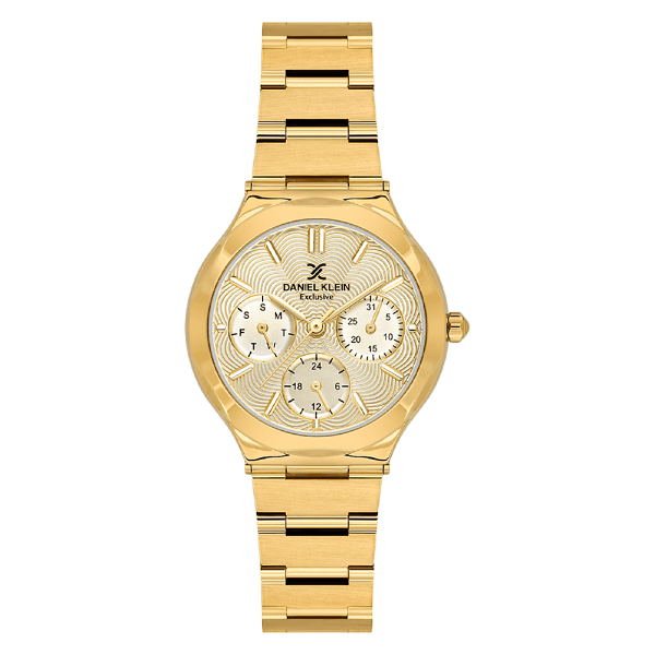 Relógio Analógico Feminino Daniel Klein Dk.1.14302-3 Exclusive Lady Pulseira de Aço Inoxidável Dourado