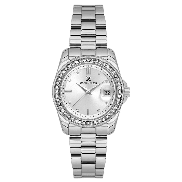Relógio Analógico Feminino Daniel Klein Dk.6.14134-1 Premium Lady Pulseira de Aço Inoxidável Prata