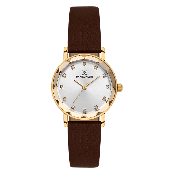 Relógio Analógico Feminino Daniel Klein Dk.6.14317-2 Premium Lady Pulseira de Couro Marrom/Dourado