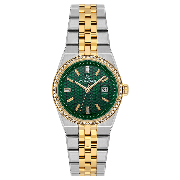 Relógio Analógico Feminino Daniel Klein Dk.6.14717-4 Premium Lady Pulseira Aço Inoxidável Prata/Dourado/Verde