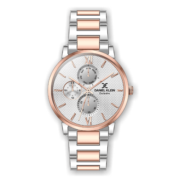 Relógio Analógico Daniel Klein Relojes Exclusive Dk.1.12386-3 Prata e Rosa Ouro