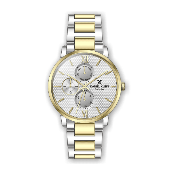 Relógio Analógico Daniel Klein Exclusive Dk.1.12386-5 Prata e Dourado
