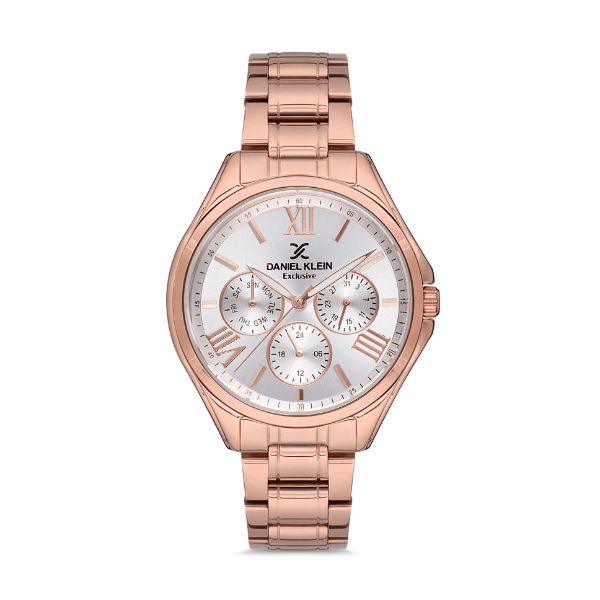Relógio Analógico Daniel Klein Exclusive Dk.1.12523-4 Rosa Ouro