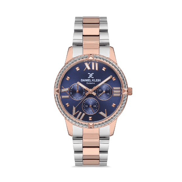 Relógio Analógico Daniel Klein Relojes Exclusive Dk.1.12566-6 Rosa Ouro/Prata