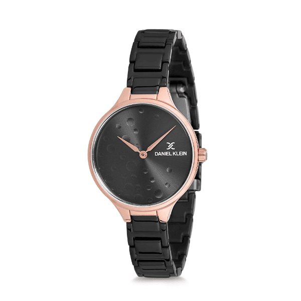 Relógio Analógico Daniel Klein Fiord Dk12196-7 Rosa Ouro e Preto