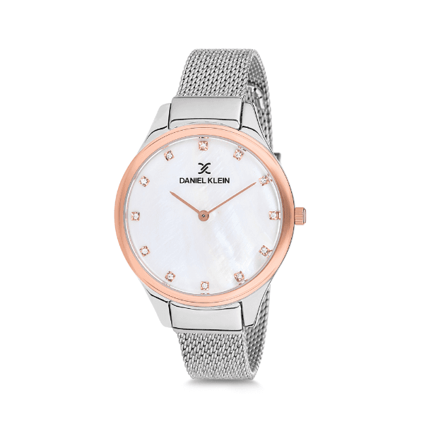 Relógio Analógico Daniel Klein Relojes Fiord Dk12204-4 Prata e Rosa Ouro