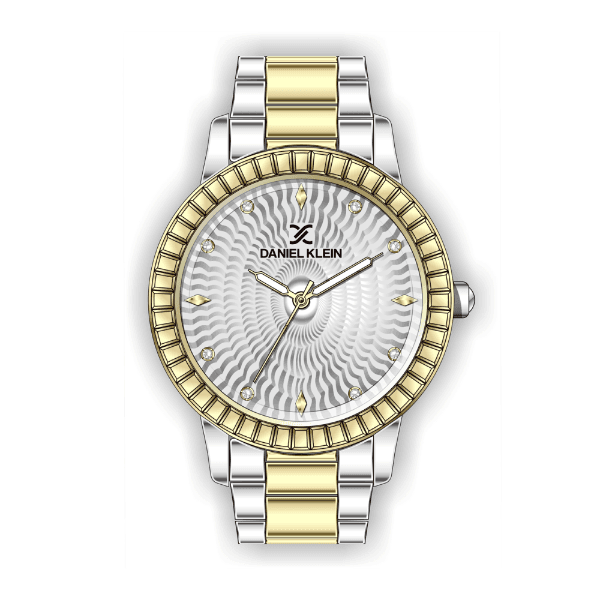 Relógio Analógico Daniel Klein Premium Dk.1.12287-4 Prata e Dourado