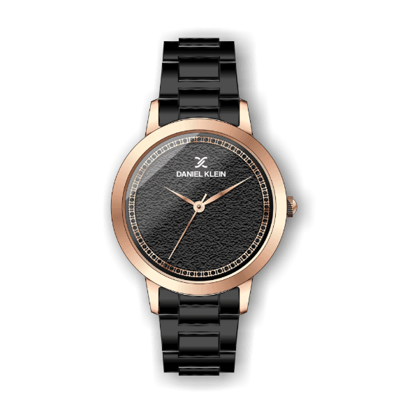 Relógio Analógico Daniel Klein Premium Dk.1.12310-6 Preto e Rosa Ouro