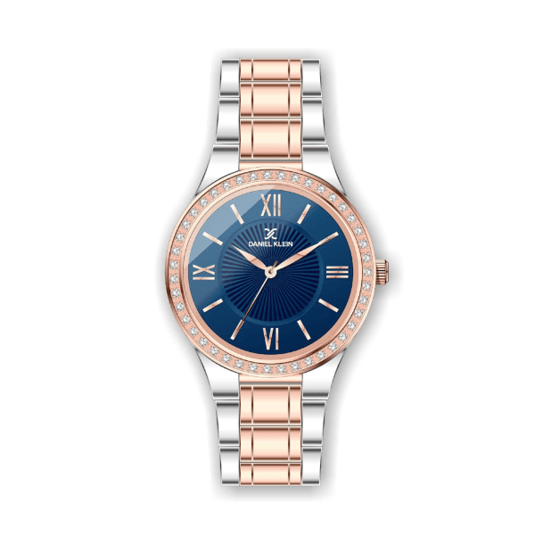 Relógio Analógico Daniel Klein Relojes Premium Dk.1.12407-6 Rosa Ouro e Prata