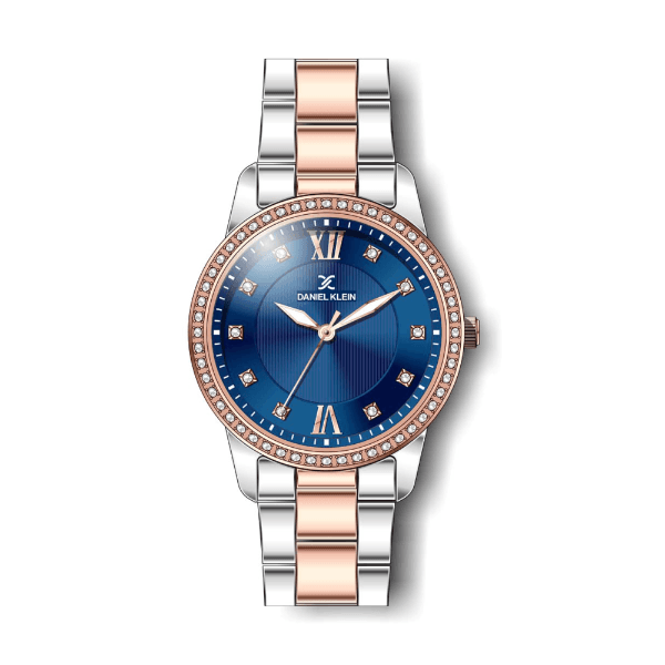 Relógio Analógico Daniel Klein Premium Dk.1.12421-1 Prata e Rosa Ouro