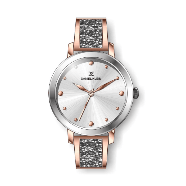 Relógio Analógico Daniel Klein Premium Dk.1.12450-4 Prata e Rosa Ouro