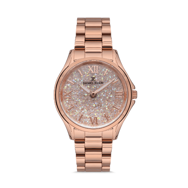 Relógio Analógico Daniel Klein Premium Dk.1.12528-4 Rosa Ouro
