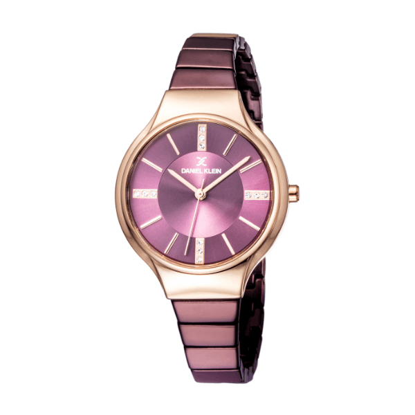 Relógio Analógico Daniel Klein Premium Dk11947-7 Roxo/Dourado