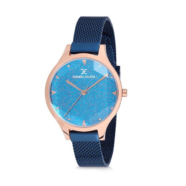 Relógio Analógico Feminino Daniel Klein Premium DK12044-5 - Azul e Rosa Ouro