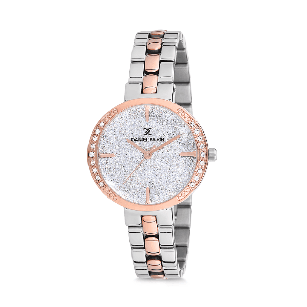 Relógio Analógico Feminino Daniel Klein Premium DK12068-4 - Prata e Rosa Ouro