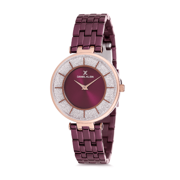 Relógio Analógico Daniel Klein Relojes Premium Dk12176-6 Bordô e Rosa Ouro