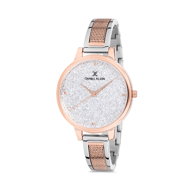 Relógio Analógico Daniel Klein Relojes Premium Dk12186-4 Prata e Rosa Ouro