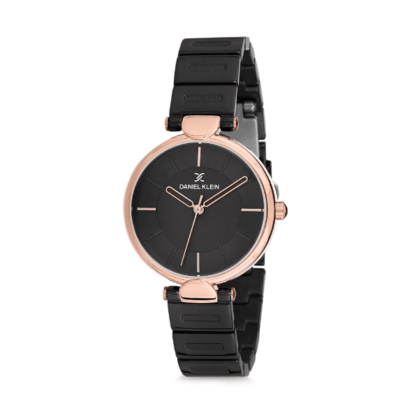 Relógio Analógico Feminino Daniel Klein Premium DK12190-6 - Preto e Rosa Ouro