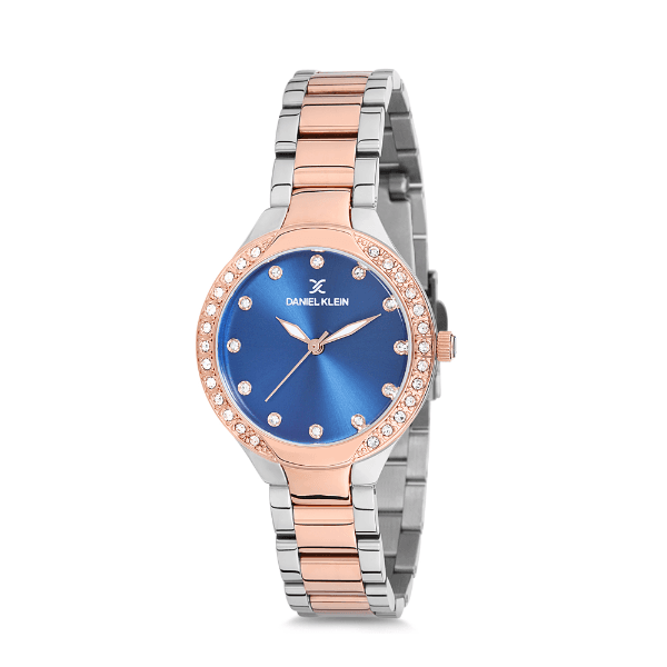 Relógio Analógico Feminino Daniel Klein Premium DK12195-5 - Prata e Rosa Ouro