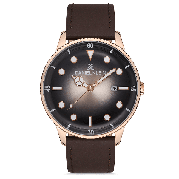 Relógio Analógico Masculino Daniel Klein Dk.1.12668-4 Premium Gents Pulseira de Couro Genuíno Marrom