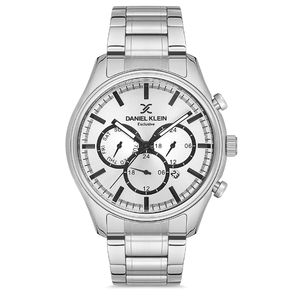 Relógio Analógico Masculino Daniel Klein Dk.1.12673-1 Exclusive Gents Pulseira de Aço Inoxidável Prata