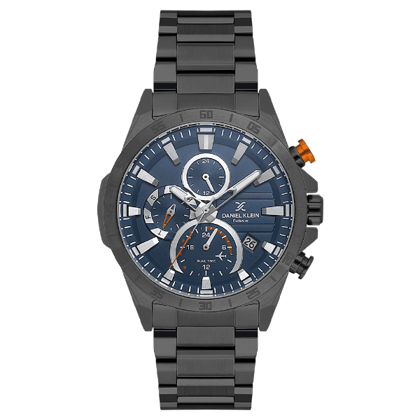 Relógio Analógico Masculino Daniel Klein Dk.1.13992-4 Exclusive Gent Pulseira de Aço Inoxidável Preto/Azul