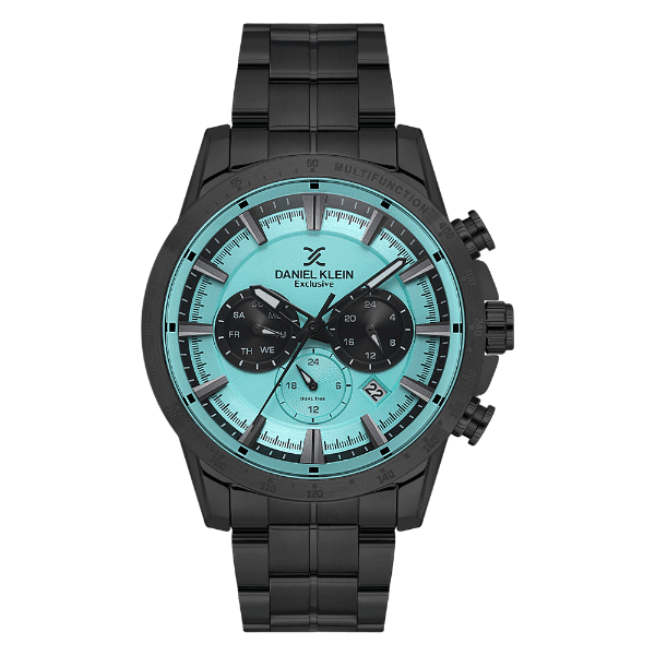 Relógio Analógico Masculino Daniel Klein Dk.1.14005-2 Exclusive Gent Pulseira de Aço Inoxidável Preto/Azul