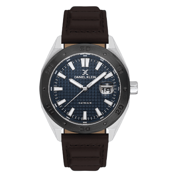 Relógio Analógico Masculino Daniel Klein Dk.1.14077-5 Premium Gents Pulseira de Couro Preto/Marrom