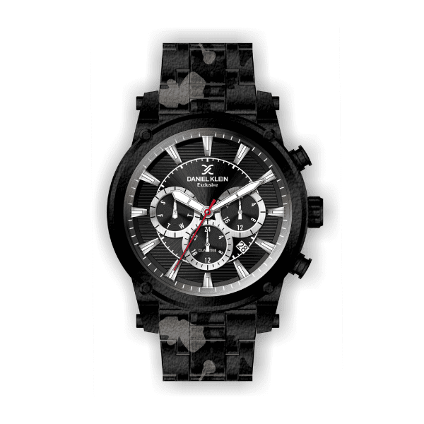 Relógio Analógico Daniel Klein Exclusive Dk.1.12297-1 Preto Camuflado
