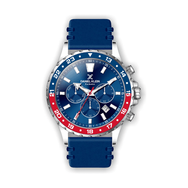 Relógio Analógico Daniel Klein Exclusive Dk.1.12347-4 Prata e Azul