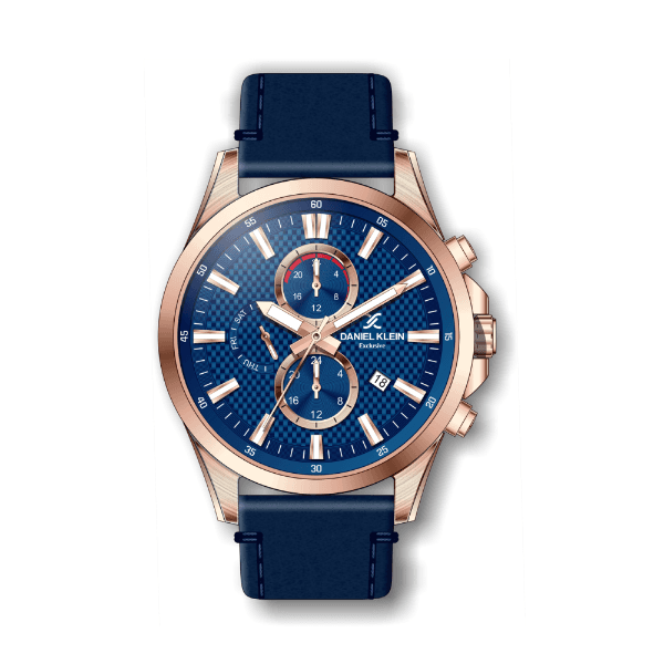 Relógio Analógico Masculino Daniel Klein Exclusive Dk.1.12351-4 Rosa Ouro e Azul