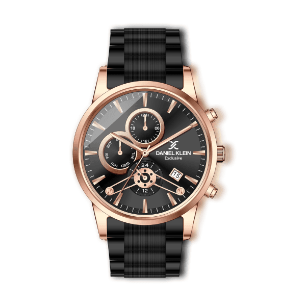 Relógio Analógico Daniel Klein Exclusive Dk.1.12369-4 Preto e Dourado