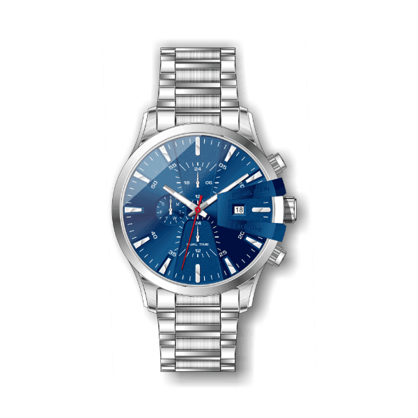 Relógio Analógico Daniel Klein Exclusive Dk.1.12388-2 Prata e Azul