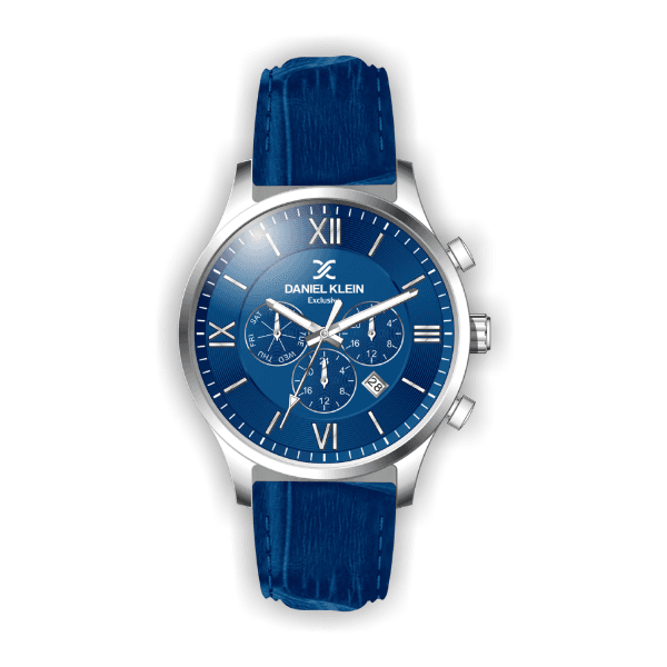 Relógio Analógico Daniel Klein Exclusive Dk.1.12440-3 Prata e Azul