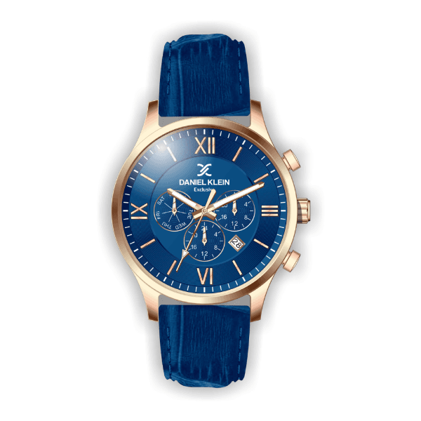 Relógio Analógico Daniel Klein Exclusive Dk.1.12440-6 Rosa Ouro e Azul