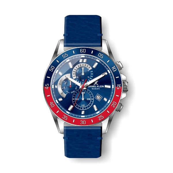 Relógio Analógico Masculino Daniel Klein Exclusive Dk.1.12455-2 Azul Prateado