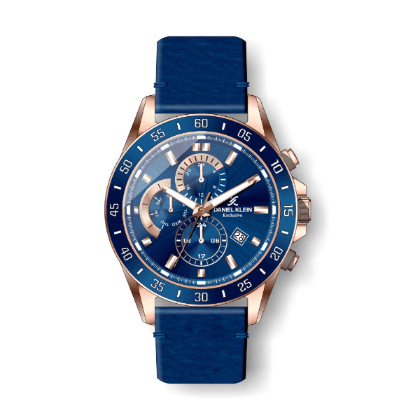 Relógio Analógico Masculino Daniel Klein Exclusive Dk.1.12455-4 Rosa Ouro e Azul