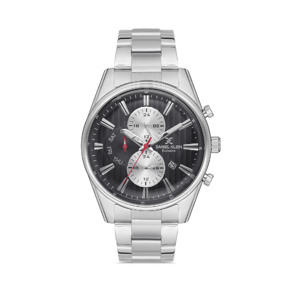 Relógio Analógico Masculino Daniel Klein Exclusive Dk.1.12590-2 Prata/Preto