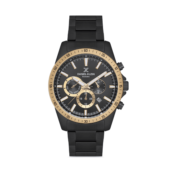 Relógio Analógico Daniel Klein Exclusive Dk.1.12594-5 Preto/Dourado