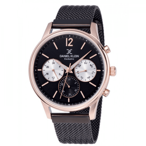 Relógio Analógico Daniel Klein Exclusive Dk11906-5 Rosa Ouro e Preto