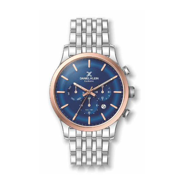 Relógio Analógico Masculino Daniel Klein Exclusive DK11911-4 - Prata e Rosa Ouro