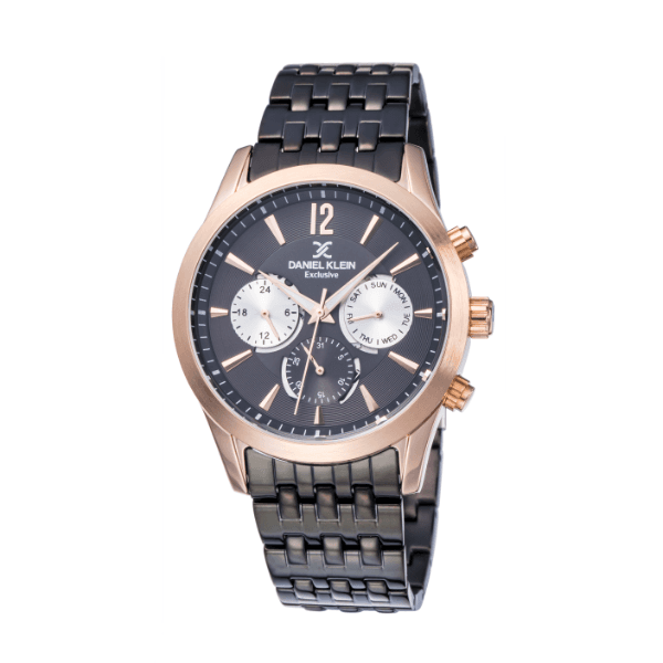Relógio Analógico Daniel Klein Exclusive Dk11942-4 Preto/Rosa Ouro