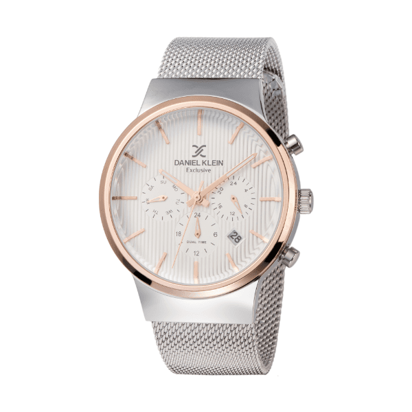 Relógio Analógico Masculino Daniel Klein Exclusive Dk11958-4 Prata/Rosa Ouro