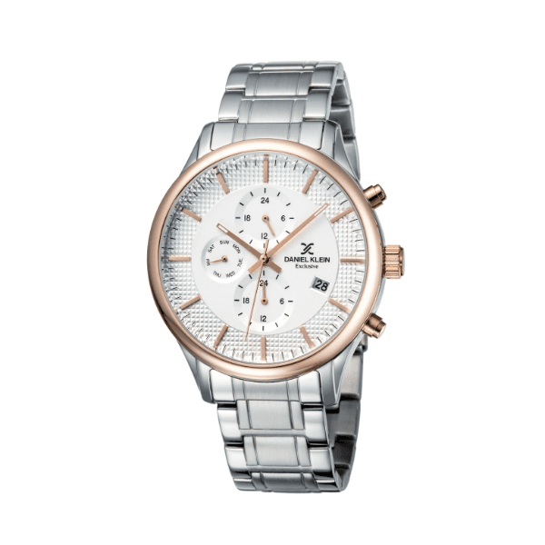 Relógio Analógico Masculino Daniel Klein Exclusive Dk11959-5 Prata/Rosa Ouro