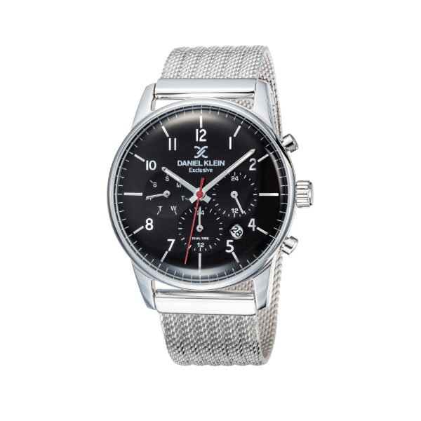 Relógio Analógico Daniel Klein Exclusive Dk12002-2 Prata/Preto